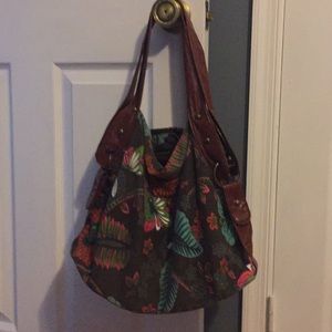 Floral fabric hand bag